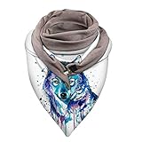 Orgrul Schal Damen Mode Weiches Dreieckstuch Baumwolle Schal Leichter Strickschal Großen Dreieckschal Herbst Winter Warm Drucken Scarf Halstuch für Frauen und Mädchen 682 (A)
