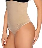 Jengo Bauchkontrolle Tanga Hohe Taille Kontrolle Höschen Shaping Thong Control Pants Shaper Unterwäsche Shapewear Höschen für Frauen, nude, 50