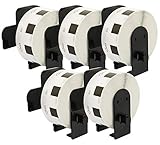 5X DK-11221 23 x 23 mm Etiketten (1000 Stück/Rolle) kompatibel für P-Touch QL-1050 QL-1060N QL-1110NWB QL-1100 QL-500 QL-500A QL-500BW QL-570 QL-580 QL-700 QL-710W QL-800 QL-810W QL-820NWB