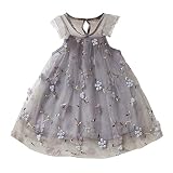 Kinder Mädchen Kleid Elegant Sommer Ärmelloses Blumendruck Prinzessinkleid Lässige Sommerkleider Kleinkind Mädchen Festlich Kleid Baby Girls Geburtstag-Kleid Schick M