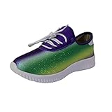 FNKDOR Bunt Pailletten Turnschuhe Damen Sneaker Atmungsaktiv Leichte Laufschuhe Casual Comfort Fitness Sportschuhe Lila 42