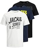 JACK & JONES T-Shirt Männer Regular, Jack and Jones Tshirt Herren 3er-Pack (Mix 7, Größe XL)