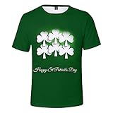 CICIYONER St. Patrick's Day Herren Tshirts Männer Frauen T-Shirt Grün Druck Kurzarm Oansatz Top