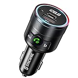 Syncwire Bluetooth 5.1 FM Transmitter für Auto, 38W PD&QC3.0 Schnelles Autoladegerät Drahtloses Bluetooth FM Radio Adapter Bass Sound Music Player FM Car Kit mit Freisprechfunktion USB-Laufwerk