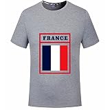ZDSC Frankreich Französisch Erwachsene Fußball Retro Vintage Herren Damen Unisex T-Shirts,S-XXXL (Color : Grey, Size : M)