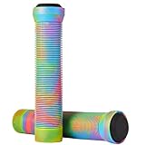 145mm Scooter BMX Lenkergriffe Weiche rutschfeste flanschlose Longneck Griffe für Pro Stunt Scooter Bars BMX Bikes Bars (Rainbow)