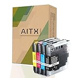 AITX LC1100VALBP Patronen Kompatible für Brother Druckerpatronen DCP-385C, 395CN, 585CW, J715W, MFC-490CW, 5890CW, 790CW, 990CW Drucker Tintenpatronen LC1100 LC980 LC985 Schwarz C M Y, 4-Packung