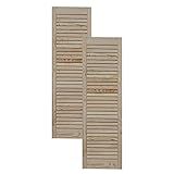 Lamellentür Holztür natur 99,3 x 29,4 cm mit offenen Lamellen für Regale, Schränke, Möbel | Kiefer Holz unbehandelt | Doppel-Paket 2-er Pack