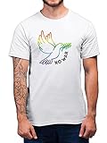 No War Shirt Anti Krieg Taube Friedenstaube Tshirt Frieden T-Shirt Ukraine - für Damen & Herren - S-3XL, Farbe wählen:weiß, Größe wählen:L