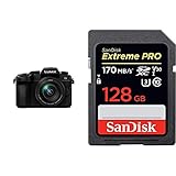 Panasonic DC-G91MEG-K Systemkamera mit 12-60 mm MFT Objektiv, 20 MP, Dual I.S, 4K Fotokamera, schwarz & SanDisk Extreme Pro SDXC UHS-I Speicherkarte 128GB (V30, Übertragungsgeschwindigkeit 170 MB/s)