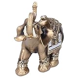 Lairun Harz Handwerk, Harz Geschenk Desktop Ornamente Figur Handwerk Handwerk Elefant Statue, Wohnzimmer Kollegen Paare für zu Hause(Top Gold Large 16.5 * 8 * 16cm)