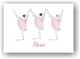 Ballerinas Ballett Tänzerinen Bild Kunstdruck Tanz Poster mit Wunsch Vorname personalisiert - Kinderzimmer Deko Wandbild Rosa - Geschenkidee für M