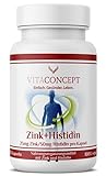 Zink - Histidin I 25 mg pro Kapsel I 120 vegane Kapseln I laborgeprüft I entwickelt von Ärzten I made in Germany by VITACONCEPT