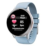 V19 Health Smart Watch Damen mit Blutdruckmessung Pulsuhr Wasserdicht Aktivitätstracker Schrittzähler für iOS Android Smart Watch (A)