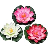TOSSPER 3psc Künstliche Schwimmende wasserdichte Blumendekoration Für Im F