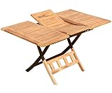 ASS Teak Ausziehtisch 100-140 x 80cm klappbar Holztisch Klapptisch Gartentisch Tisch JAV-AVES-AUSZIEH-100/140 H