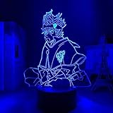 GEZHF 3D Nachtlicht Anime Illusion LED Decor 3D LED Lampe Anime Black Clover Asta Für Schlafzimmer Dekor Nachtlicht Geburtstag Geschenk Zimmer Tischlampe Acryl Mang