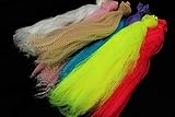 Tigofly 8 Farben langes gewelltes Nylon-Kunsthaar, gewellt, lockiges Haar, Clouser Minnow Streamer Fliegenfischen B