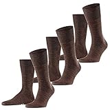 FALKE Herren Socken Airport 3er Multipack 39-40 41-42 43-44 45-46 47-48 49-50 in vielen verschiedenen Farben Business, Größe:39-40, Farbe:3 Paar Dark Brown 5450, Packgröße:3