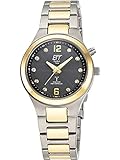 ETT Eco Tech Time Funk Solar Damen Uhr Analog mit Titan Armband ELT-11470-24M
