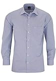 Herren Hemd Luxor Modern Fit Langarm, blau kariert, M (40)