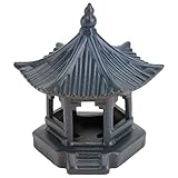 SOIMISS Asiatische Pagode Mini Pagode Statue Keramik Wasserturm Moos Pagode Feengarten für den Außenbereich Gartendeko Mini Landschaftsdek