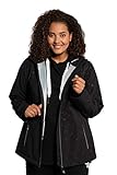 Ulla Popken Damen große Größen Übergrößen Plus Size Softshell-Jacke, Webfellfutter, Kapuze, 2-Wege-Zipper schwarz 58+ 751519 10-58+