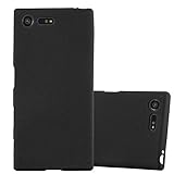 Cadorabo Hülle für Sony Xperia X Compact in Frost SCHWARZ - Handyhülle aus flexiblem TPU Silikon - Silikonhülle Schutzhülle Ultra Slim Soft Back Cover Case Bump