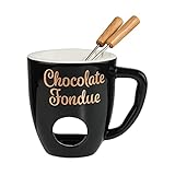 BUTLERS CHOCOLATE FONDUE - Tasse mit 2 Gabeln - Schokofondue in Rot - Fondue für Schok