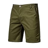 SIOPEW Herren Slim Fit Chinohose Kurz Arbeitshose Knitterarme Flatfront Klassischer Schnitt Anzughose Shorts Straight Modern Taschen Casual Work Office Chino H