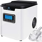 KESSER® Eiswürfelbereiter | Eiswürfelmaschine Edelstahl | 150W Ice Maker | 12 kg 24 h | 3 Würfelgrößen | Zubereitung in 6 min | 2,2 Liter Wassertank | Timer | LCD-Display | Selbstreinigungsfunk