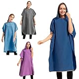 Mokani Surf Poncho Umziehhilfe Strand für Damen Herren Erwachsene Jugendliche, Ultraleicht und Schnelltrocknend, Badeponcho Handtuch Poncho aus Mikrofaser auch als Umkleidehilfe Strand (Dunkelblau)