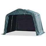 Susany Weidezelt Garagenzelt Lagerzelt Zeltgarage Wasserfest & UV-Beständig PVC, Verzinkter Stahl 3,3×3,2 m Dunkelgrü