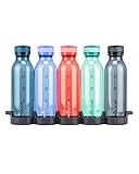 Reduce WaterWeek Wiederverwendbare Wasserflasche Set, 20 Unzen - Kunststoff Wiederverwendbare Wasserflasche Set von 5, Plus Kühlschranktablett - BPA frei, auslaufsicher Twist Off Cap - Happy H