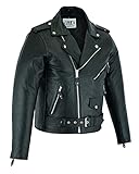 Gaudi-Leathers Herren Lederjacke Brando Jacke Rindleder Biker Motorrad Chopper schwarz, Marke, Schwarz, S