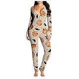 Bodysuit Bodycon Trikot Short Overall Playsuit Schlafanzug Damen Langarm Lange Hose Damen Strampler Einteiler Schlafanzug Damen Pyjama Damen Lang Spitze Mit Funktionale Geknöpfte Klappe Schlafanzug