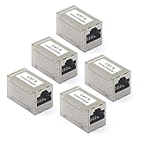 VCE 5 Stück Cat6 Ethernet Adapter Kupplung Patchkabel RJ45 Adapter POE Cat6 LAN Verbinder Verlängerung Lan Kabel RJ45 Kupplung