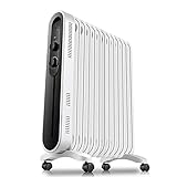 GRFSD 2100W Elektrische Heizung Öl Radiator Elektroheizung Ölradiator Radiator Ölradiator Energiesparend Heizkörper Elektrisch Mit 13 Rippen 3 Heizstufen Überhitzung