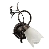 MW-Light 323023801 Florentiner Wandleuchte Rustikal Landhausstil Braun Messing Wohnzimmer E14 1 Flammig x 60W