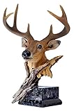 WQQLQX Statue Hirschkopf Skulptur, Rentierkunst Skulptur Weihnachten Harz Hirsche Kopf Statue Tier Ornamente Büro Desktop Art Deco Figuren Dekoration Skulp