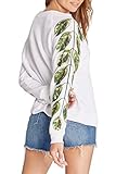 Wildfox Damen Sommers Pullover Sweatshirt, Pflanzen/sauberes Weiß, X-S