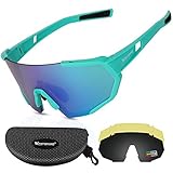 ICOCOPRO Polarisierte Sportbrillen UV400 Fahrradbrille Sonnenbrille, verstellbares Nasenpolster & TR90 Unzerbrechlicher Rahmen für Herren Damen Radfahren Fahren Motorrad G