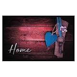 Valia Home Fußmatte - 3 Designs - Schmutzfangmatte Türmatte für Innen und Aussen - Fussmatte - Sauberlaufmatte rutschfest - Fußabtreter Haustür - Home Design (Home 3, 60 x 80 cm )