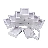 nbeads 60Pcs Silberne Pappschmuck-Geschenk-Kästen mit Weichem Auflage-Einsatz Für Valentinstag Halsketten, Ohrringe und Ringe Stellt Pakete, 9×6.5×2.8cm DAR