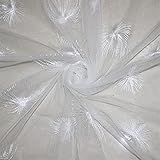 HOUJHUR Gestickte weiche Tüll rosa gedruckte Mesh-Stoff Sheer Voile Chiffon-Stoff für Hochzeitskleid (Color : Weiß, Size : Kostenlos)