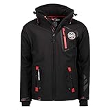 Geographical Norway Herren Softshell Jacke Funktionsjacke Outdoor Regen Sport (Schwarz, 3XL)