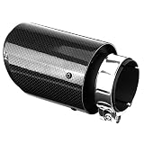 Vobor Auspuff Endrohr - Carbon-Faser-Art-Auto-Auspuff-Rohr Endschalldämpfer Endrohr Endrohr Endschalldämpfer Schalldämpfer for Auto mit 60 mm Durchmesser R