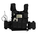 BBGear Bigfoot GTPC2.0 Taktische Einsatzweste mit 9 abnehmbaren Magazintasche Laser Cut Molle Taktische Weste - Schw