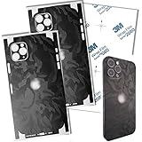 TF Skins iPhone 11 Pro Skin (2X Stück) Schutzfolie für die Rückseite und Seiten in edler Optik inkl. Kameraschutz Schutz vor Kratzern (Shadow Black)