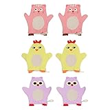 DOITOOL 6Pcs Dusche Peeling Handschuhe Cartoon Kinder Körper Wäscher Schrubben Handschuh Bad Mitts Peelings für Dusche Körper Spa Massage Dead Haut Zelle Entferner Farbe S